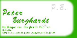 peter burghardt business card